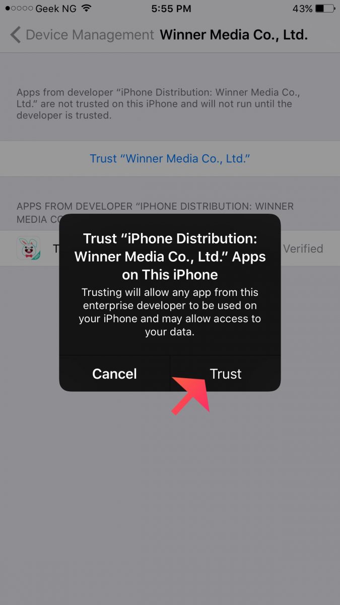 Trust enterprise certificate