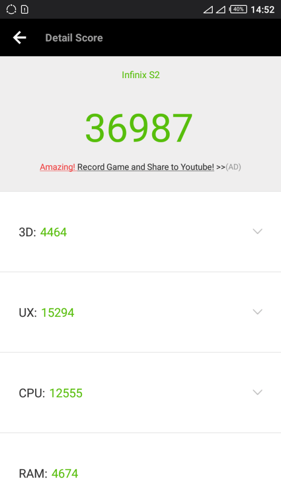 infinix s2 antutu score