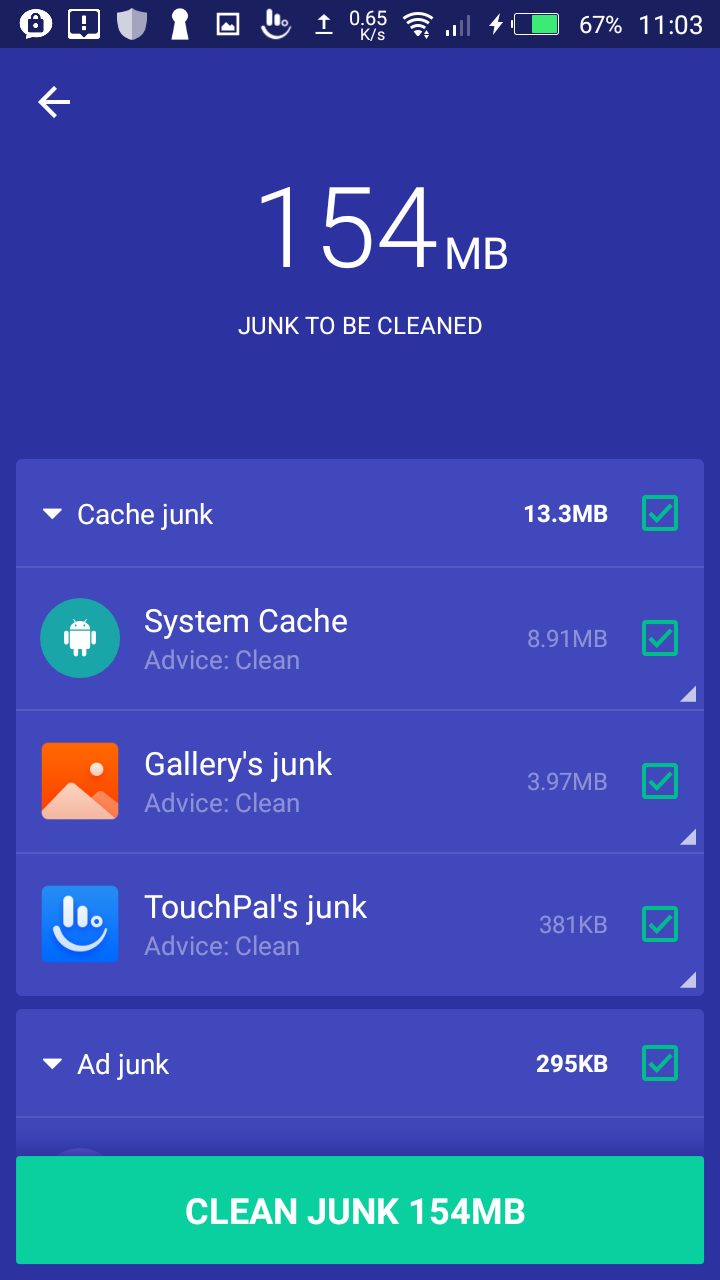 security clean junk