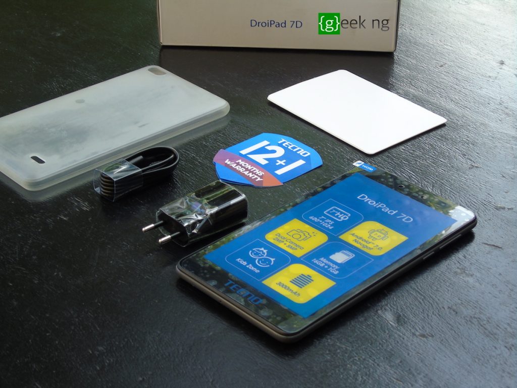 tecno droipad 7D unboxed