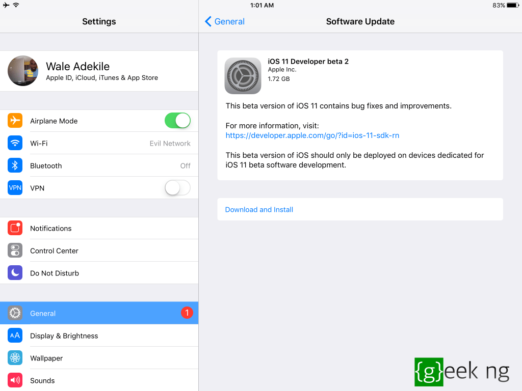 iOS 11 update