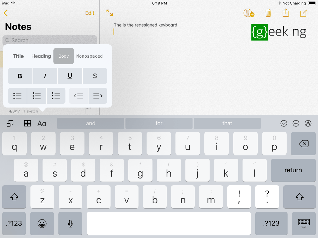 ios 11 keyboard