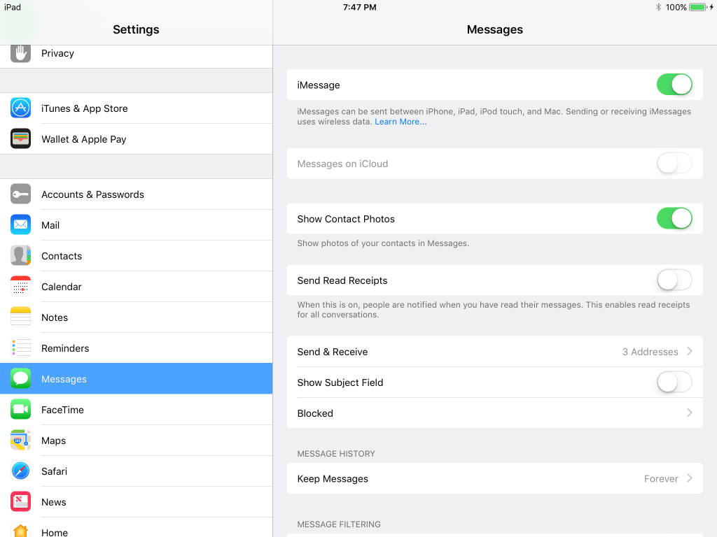 imessage settings