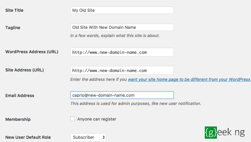 change wordpress domain name safely