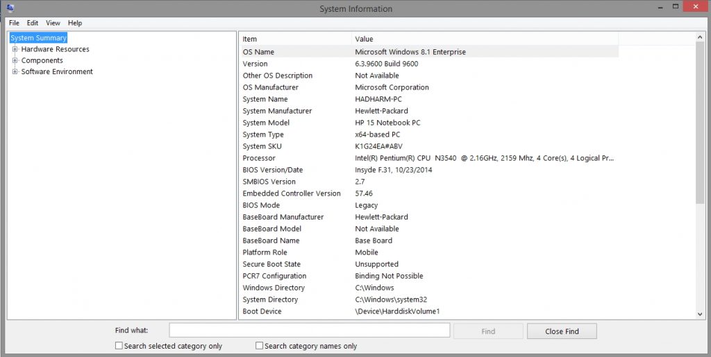 system information