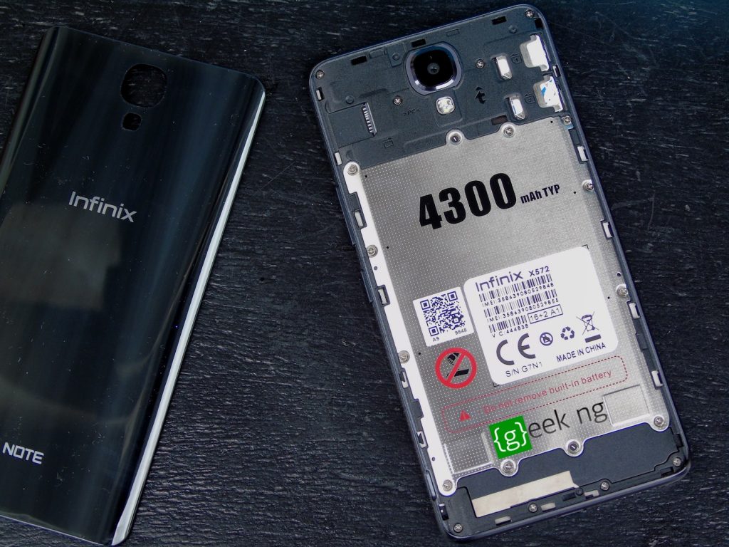 infinix note 4 back cover removed