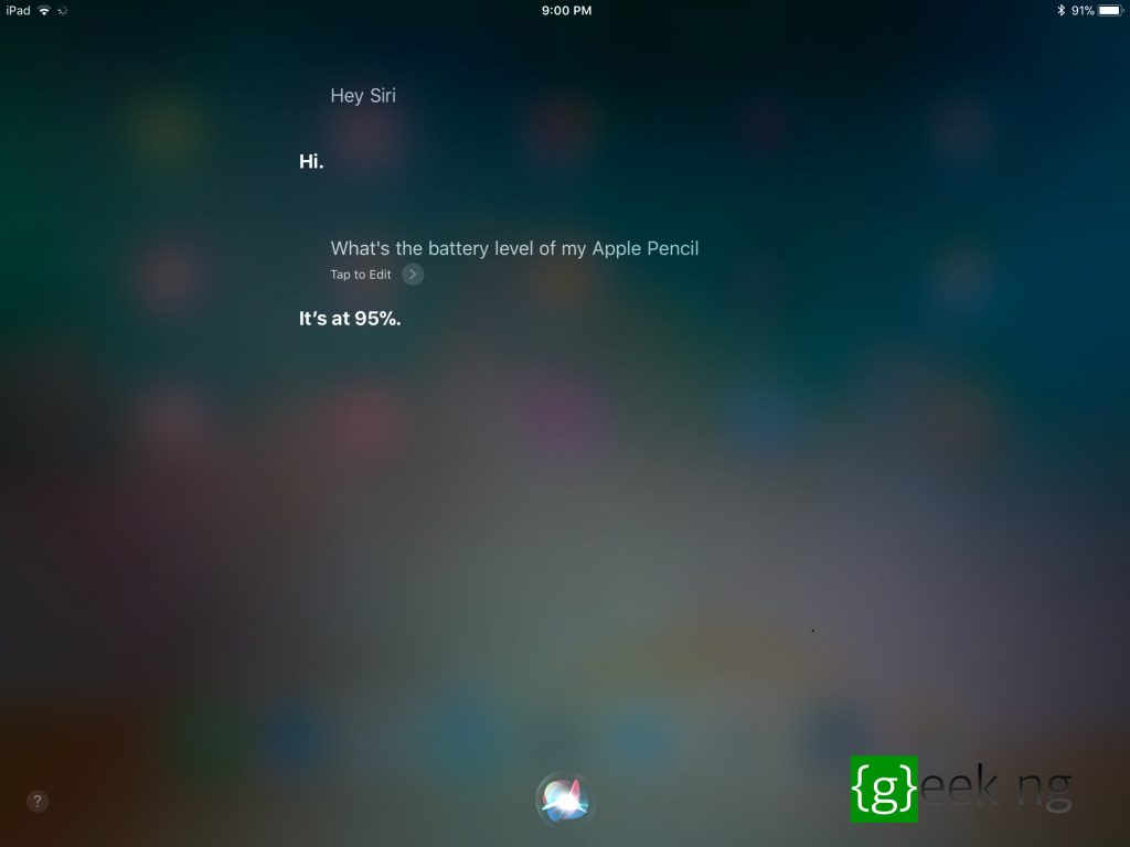 siri apple pencil battery