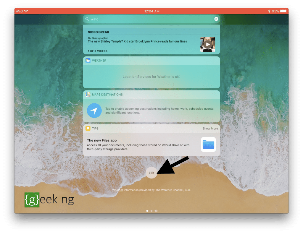 add battery widget to iPad