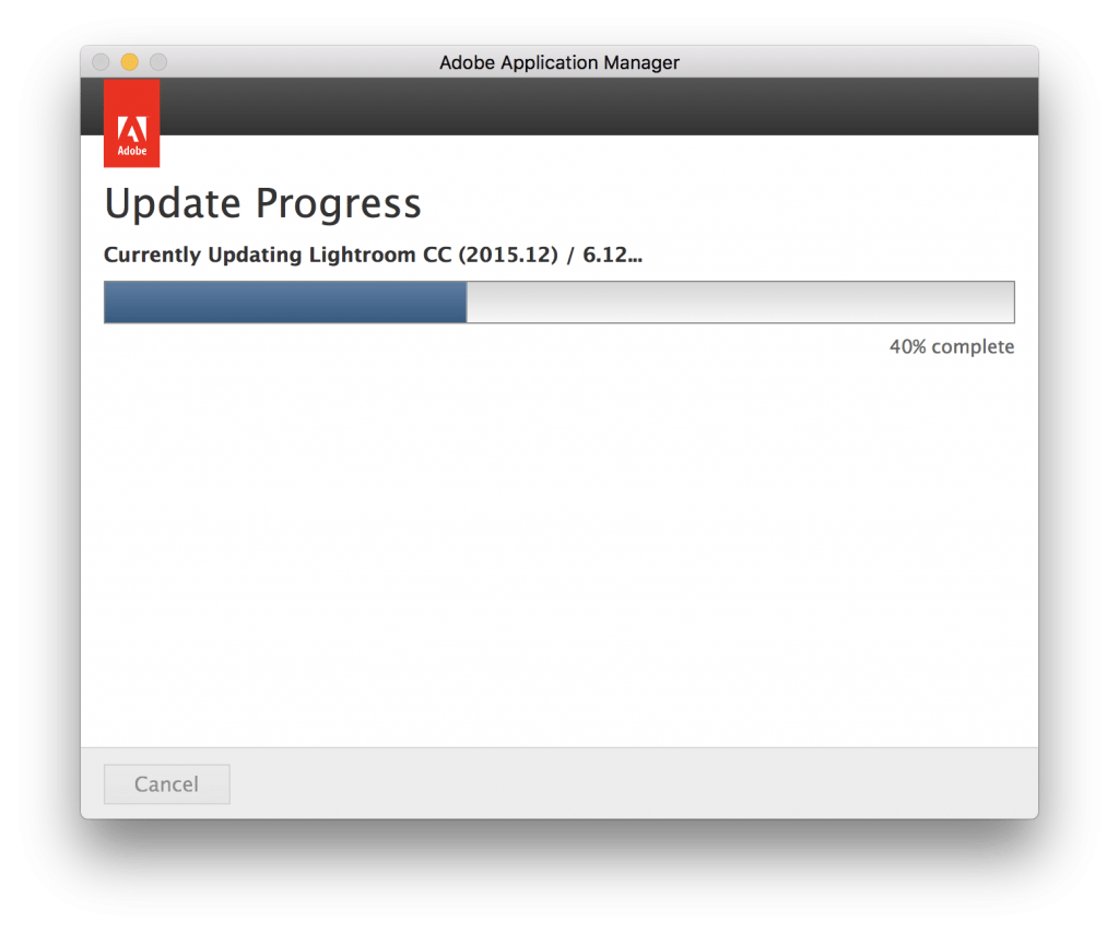Updating Adobe Lightroom