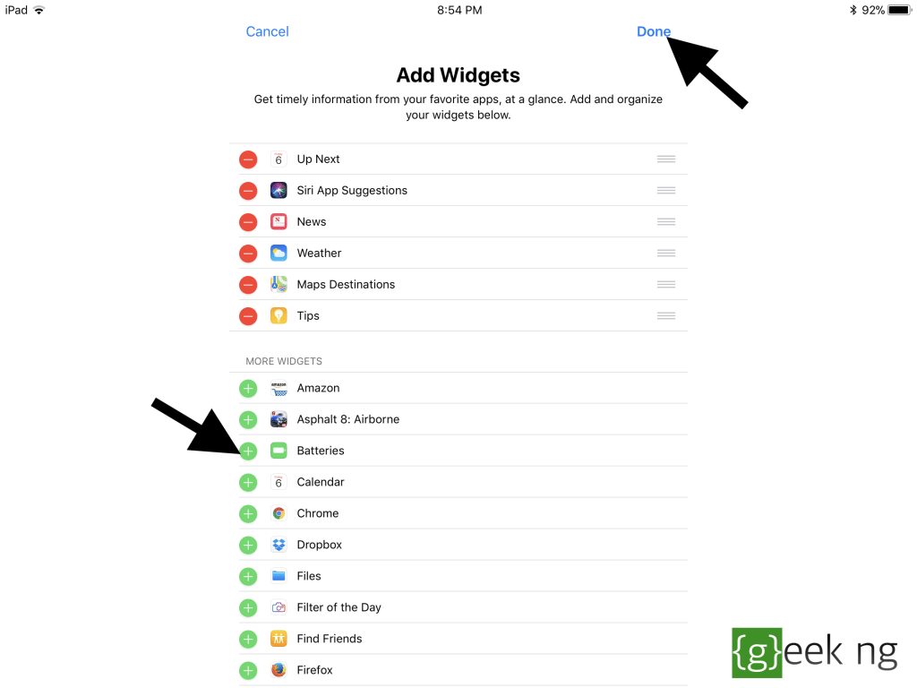 add battery widget to check apple pencil.