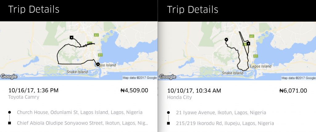 uber inflated fare