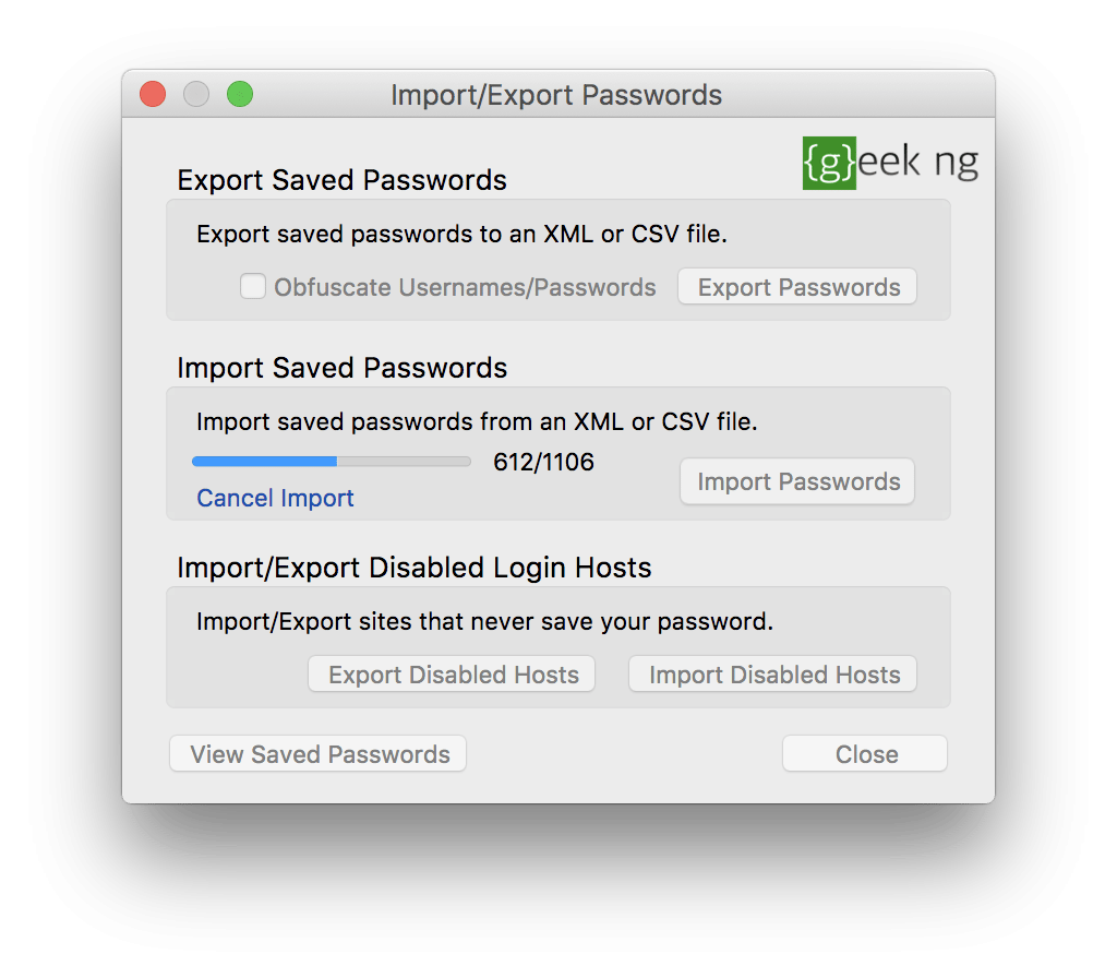 importing passwords to ff
