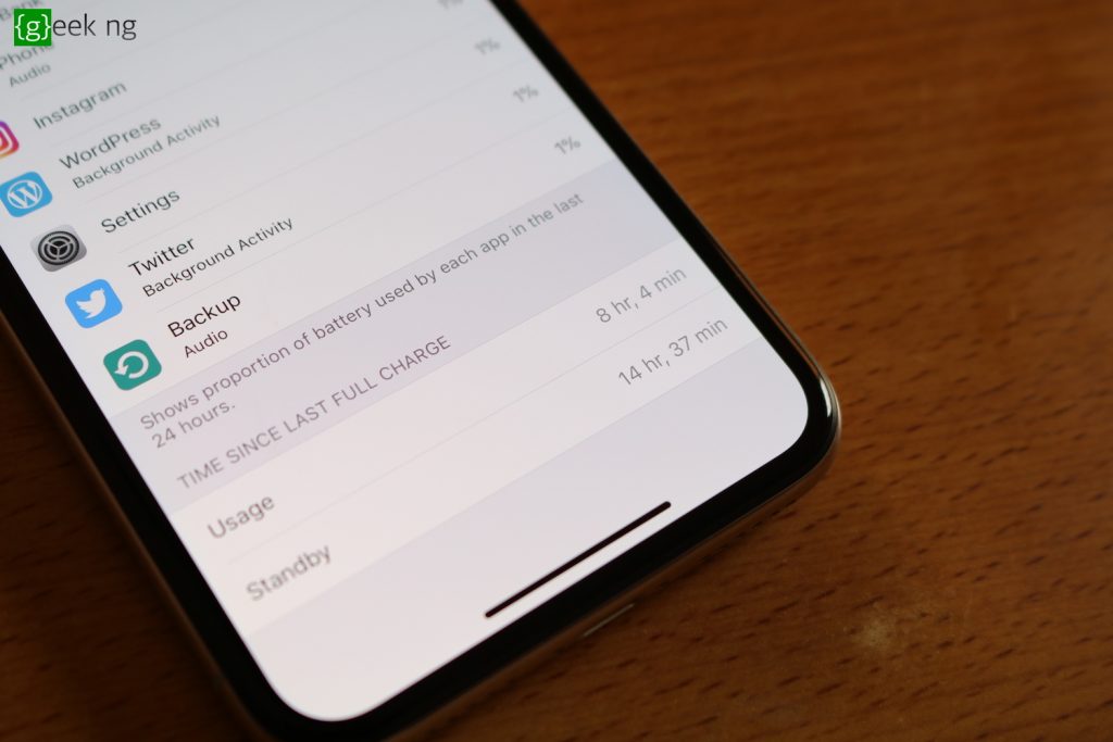 battery life on the iPhone x