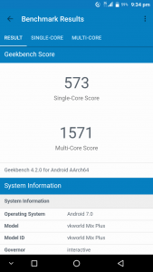 Vkworld Mix Plus Geekbench scores