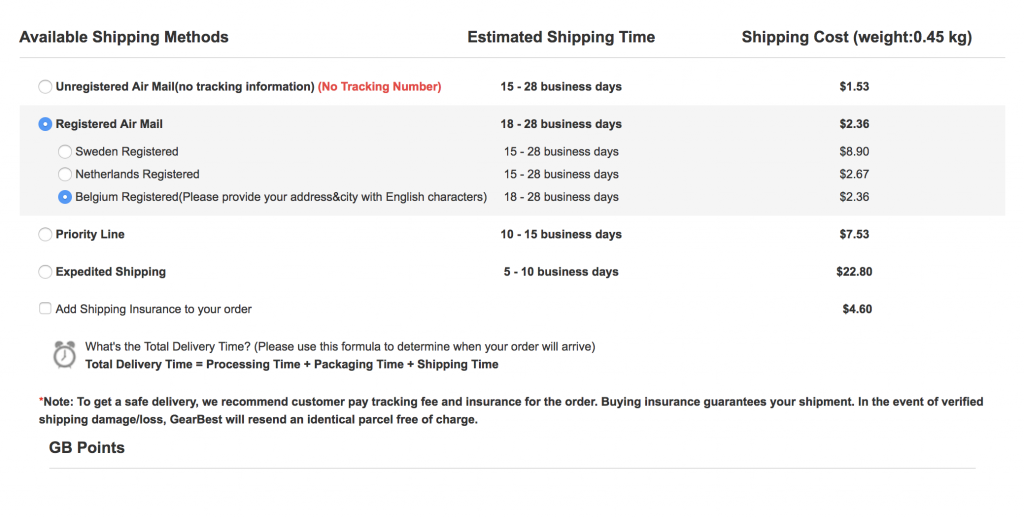 shipping gearbest