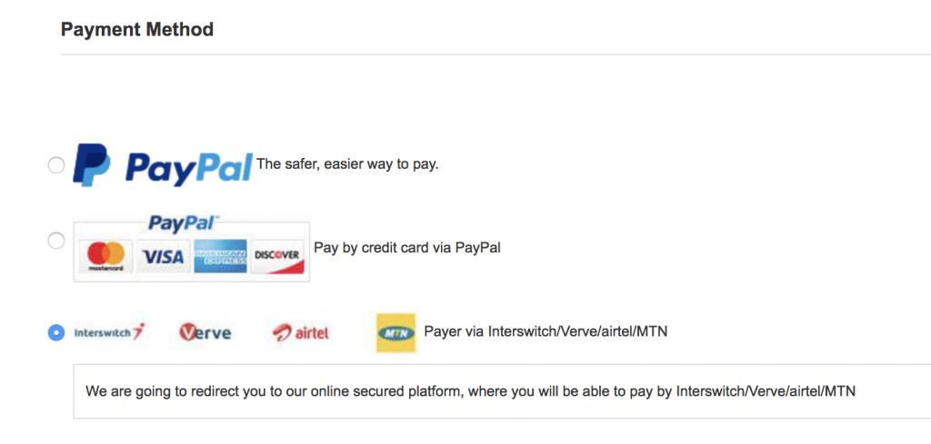 payment method