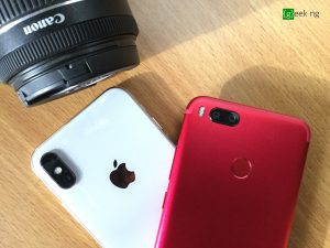 iPhone X and Xiaomi Mi A1