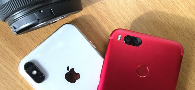 iPhone X and Xiaomi Mi A1