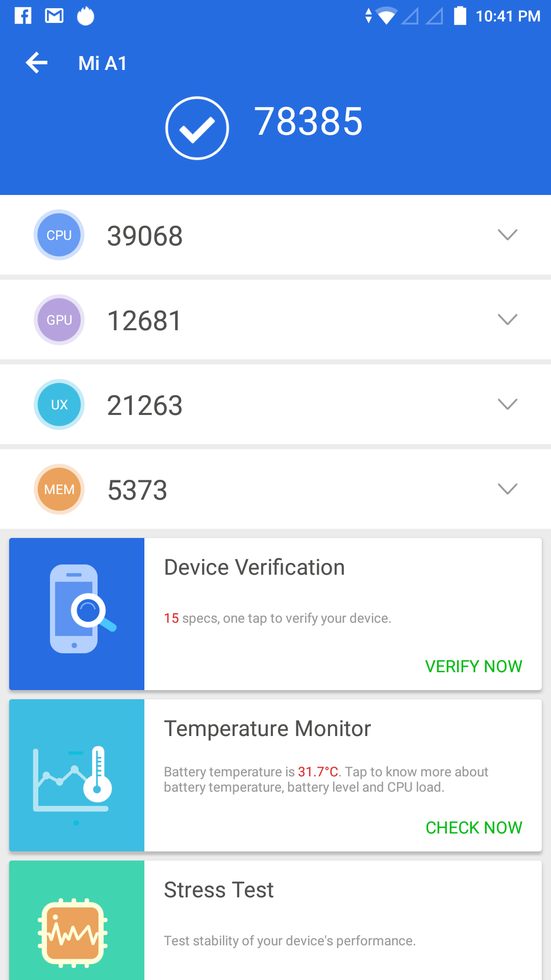 MI A1 Antutu