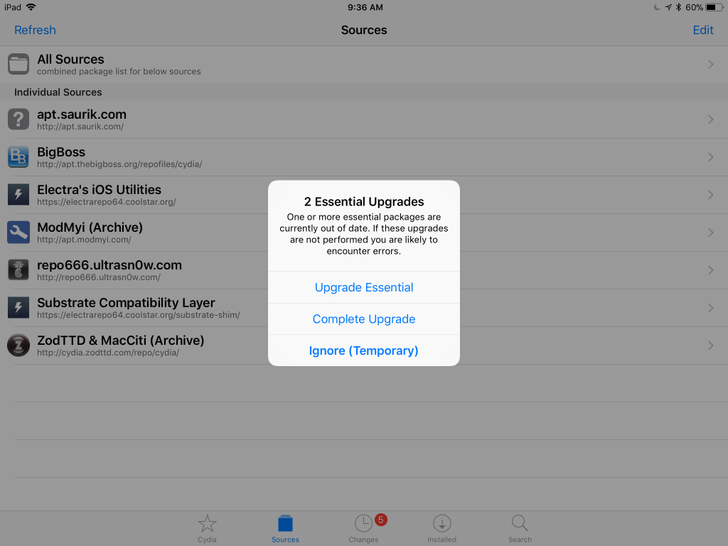 cydia updates