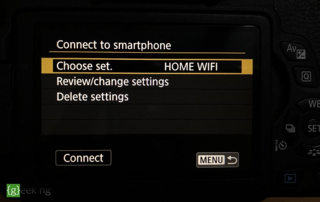 choose wifi settings canon eos rebel t6i
