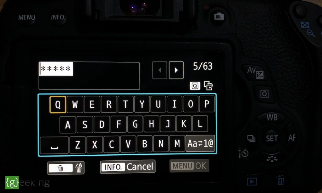 canon eos rebel t6i wifi setting