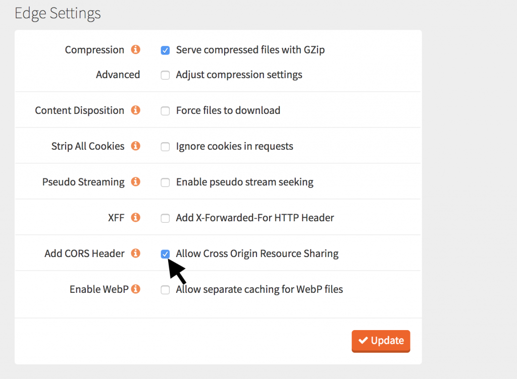 MaxCDN EDGE settings