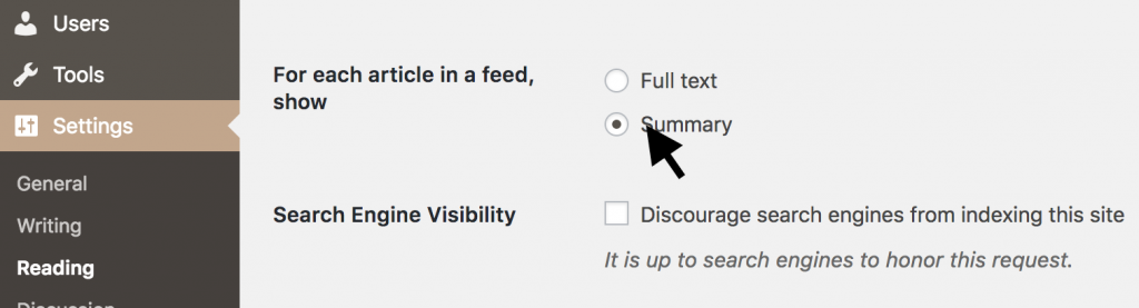 wordpress feed summary