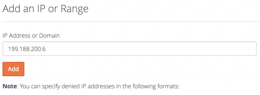 block ip address on cpanel