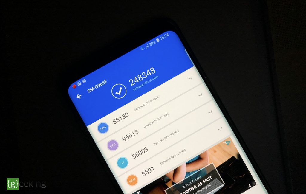 galaxy s9+ antutu score