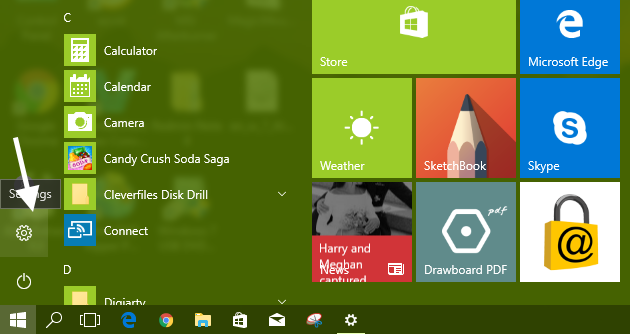 windows start menu
