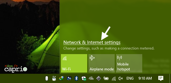 windows 10 network and internet settings