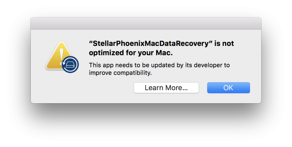 app not optimized for mac