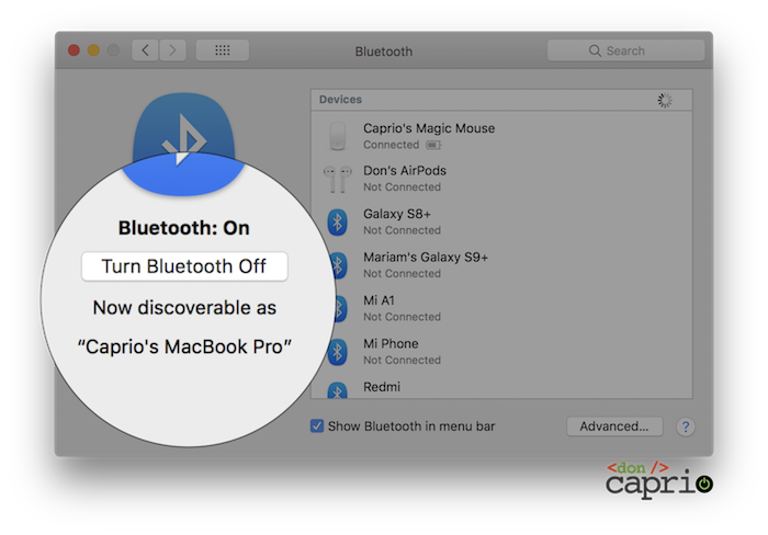 bluetooth settings macOS
