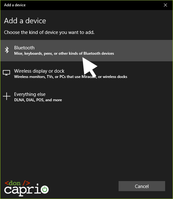 windows 10 bluetooth settings