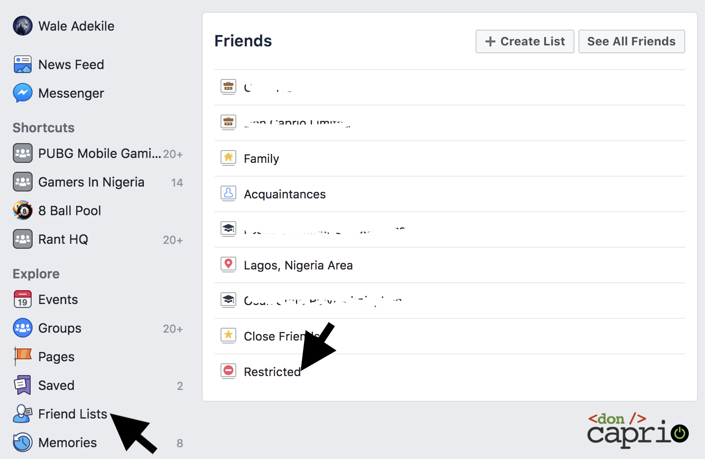 friends list