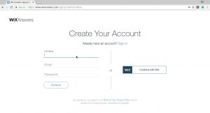 Wix Answers Sign Up