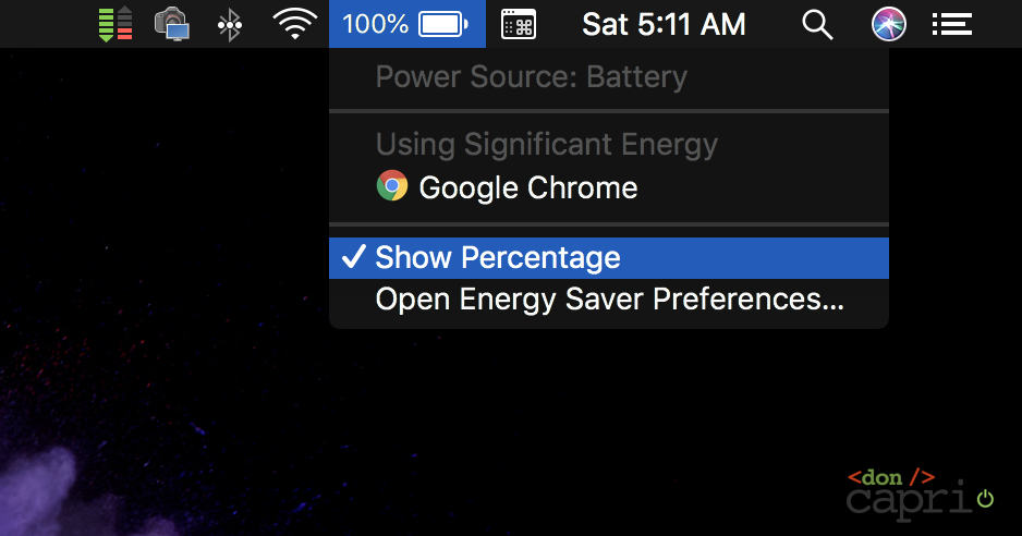 battery percentage macos
