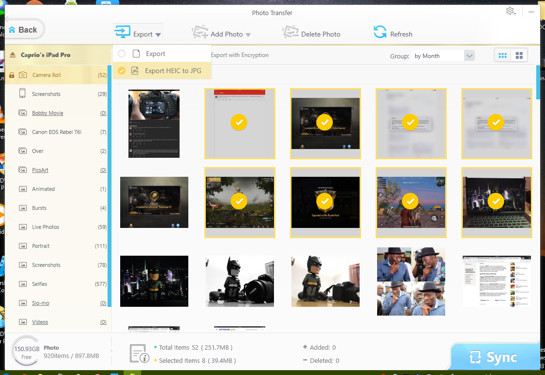 select photos