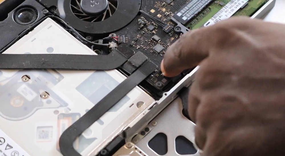 re-attaching the trackpad