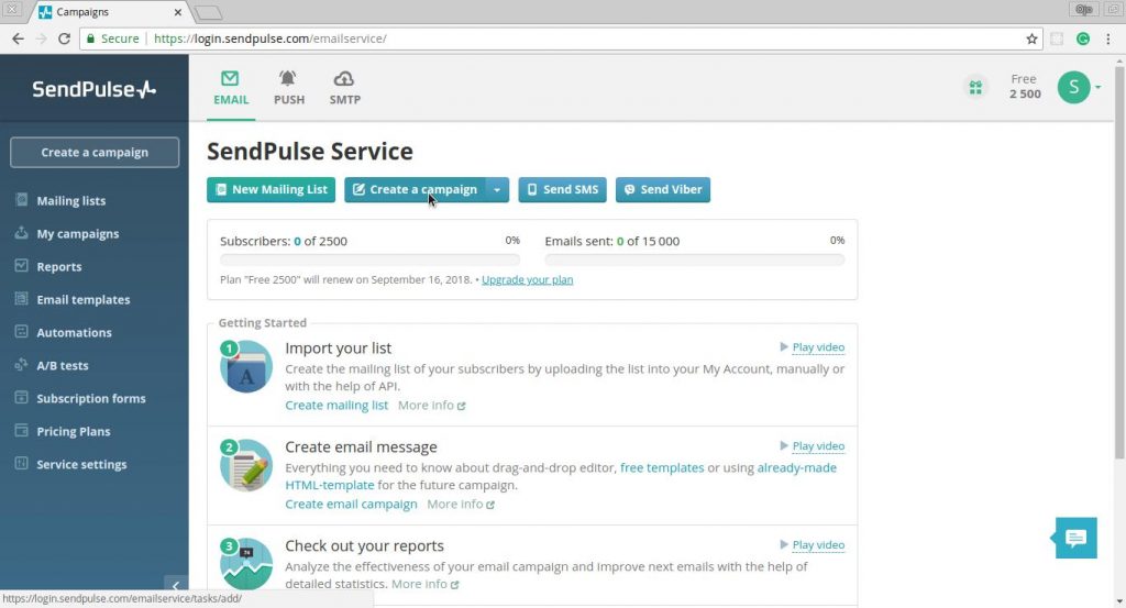 Sendplus Email Dashboard
