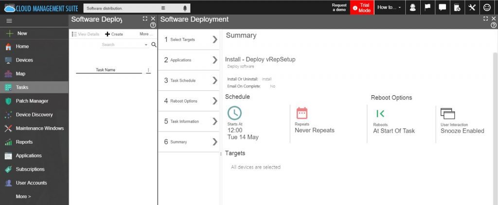 Cloud Management Suite's Software Distribution Feature