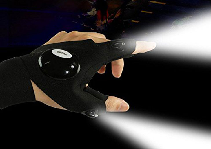 LED fingerless gloves