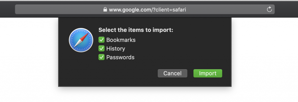 import password from chrome to safari