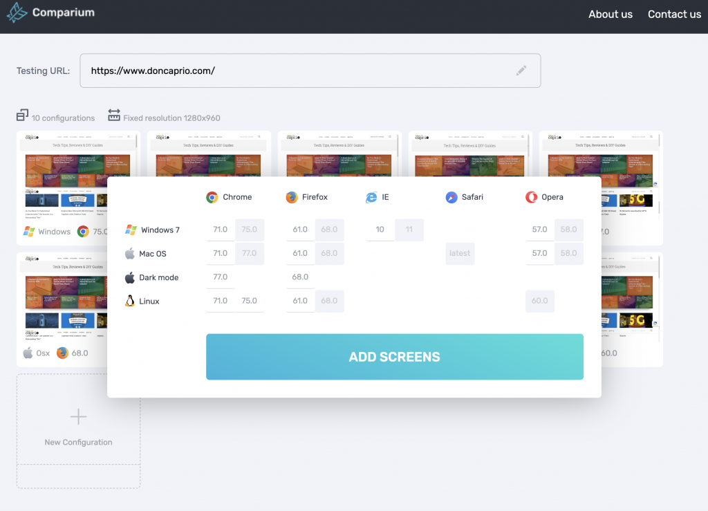 comparium platform selector