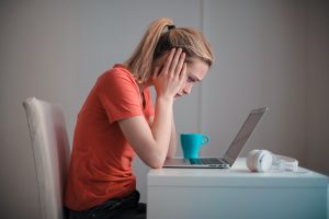 computer user troubled