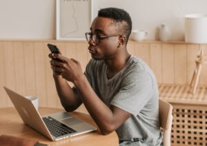 man on phone