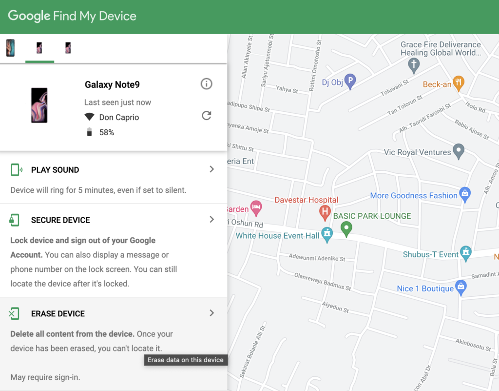 find my device