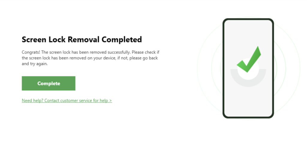 unlock complete