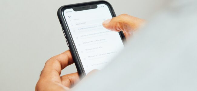 email app on iOS